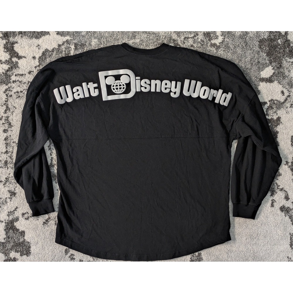 Disney Parks Walt Disney World Spirit Jersey Long Sleeve Black T-Shirt Size‎ L